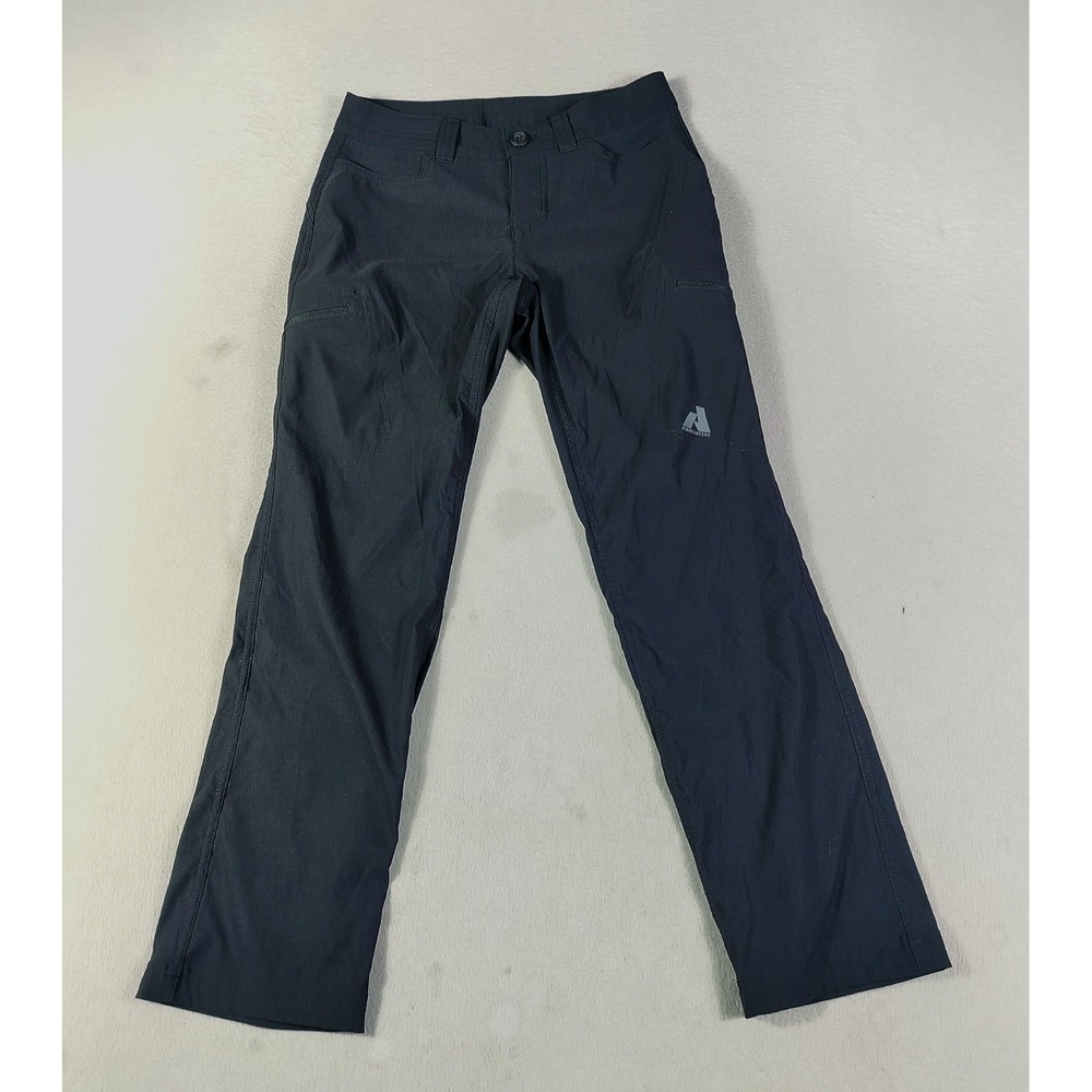 Eddie Bauer First Ascent Womens Hiking Pants P0 Petite Black Nylon Stretch Cargo